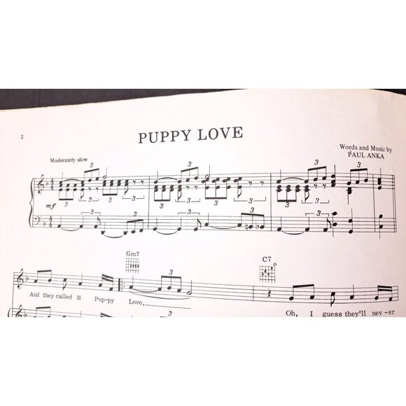 Vintage Donny Osmond Puppy Love 1972 Sheet Music Paul Anka Bubblegum Pop Family - Picture 5 of 5